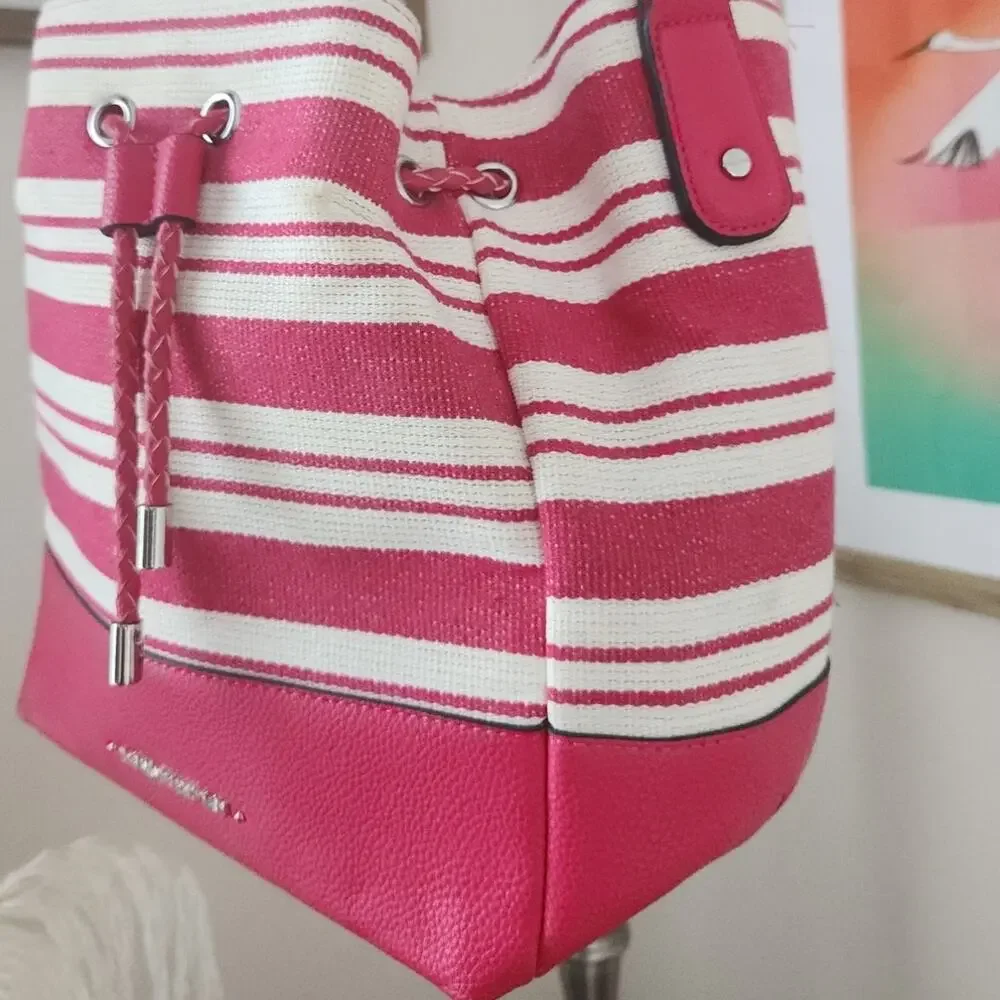 Vintage Dana Buchman Woven Faux Leather Tote Bag